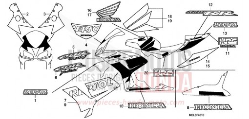 RAYURE/MARQUE (11) CBR1000RR7 de 2007